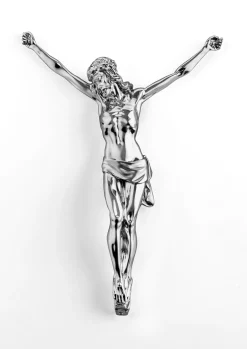 Crocifissi Da Parete-Selezionato da Mazzolaluce Crocifisso cristo 32x23 da appendere a parete cromato argento