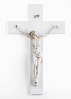 Crocifissi Da Parete-Selezionato da Mazzolaluce Crocifisso da parete bianco avorio 25x16