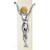 Crocifissi Da Parete-Selezionato da Mazzolaluce Crocifisso da parete cristo argento aureola oro fondo avorio