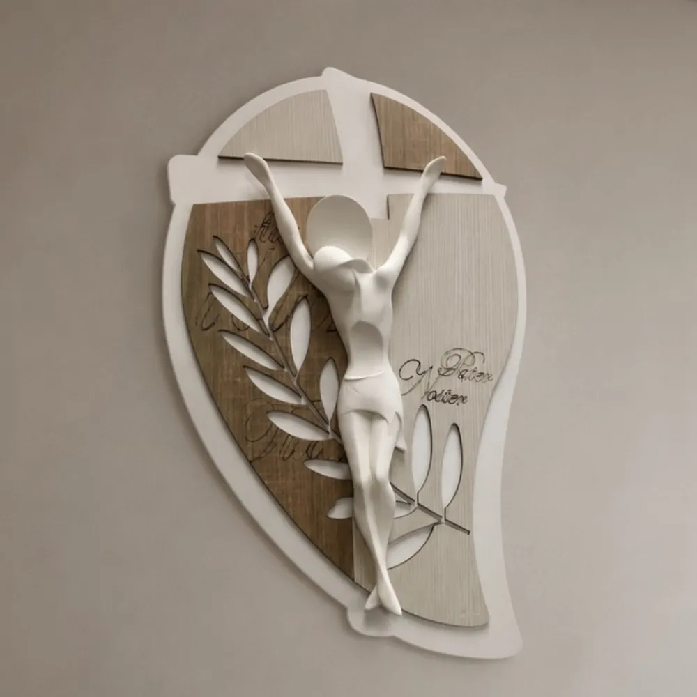Crocifissi Da Parete-Selezionato da Mazzolaluce Crocifisso da parete moderno pasqua legno cristo resina
