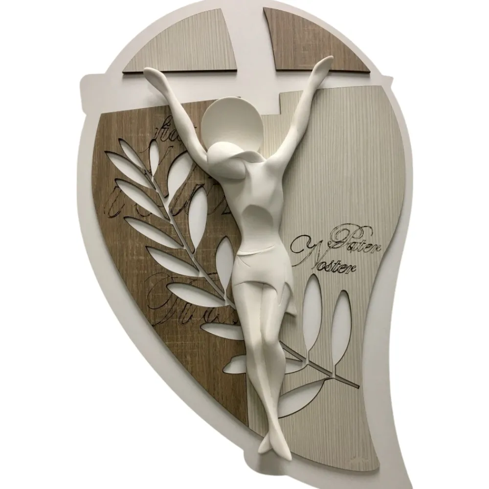 Crocifissi Da Parete-Selezionato da Mazzolaluce Crocifisso da parete moderno pasqua legno cristo resina