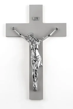 Crocifissi Da Parete-Selezionato da Mazzolaluce Crocifisso da parete 25x16 antracite argento
