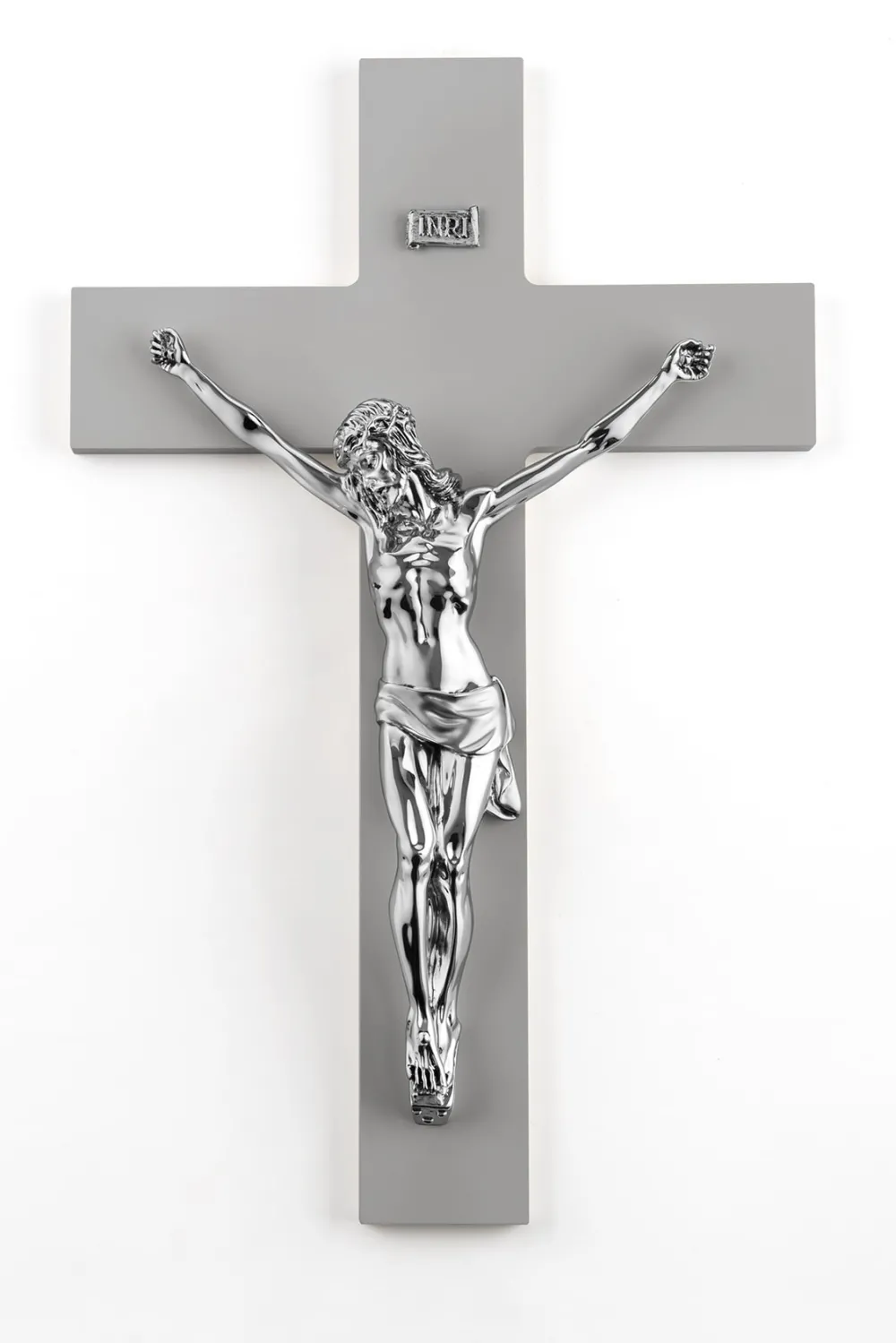 Crocifissi Da Parete-Selezionato da Mazzolaluce Crocifisso da parete 25x16 antracite argento