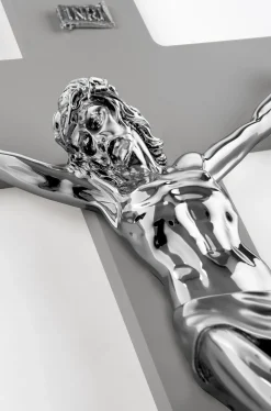 Crocifissi Da Parete-Selezionato da Mazzolaluce Crocifisso da parete 25x16 antracite argento