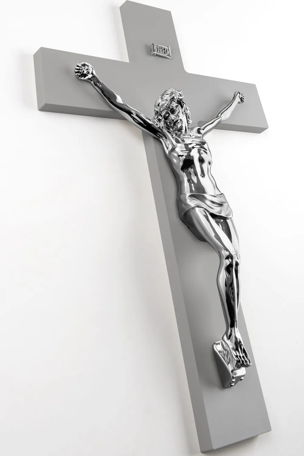 Crocifissi Da Parete-Selezionato da Mazzolaluce Crocifisso da parete 25x16 antracite argento