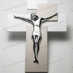 Crocifissi Da Parete-Bongelli Preziosi Crocifisso da parete 27x19 argento nocciola