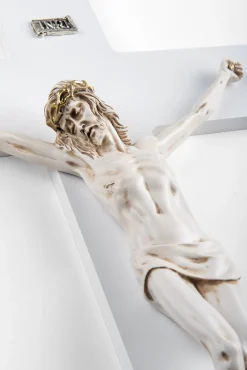 Crocifissi Da Parete-Selezionato da Mazzolaluce Crocifisso da parete 34x24 avorio croce bianca