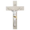 Crocifissi Da Parete-Selezionato da Mazzolaluce Crocifisso da parete 25x16 cristo marmorino bianco oro croce nocciola