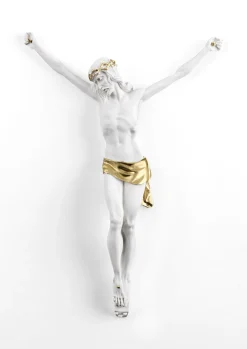 Crocifissi Da Parete-Selezionato da Mazzolaluce Crocifisso da parete 16x12 cristo senza croce bianco oro