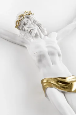 Crocifissi Da Parete-Selezionato da Mazzolaluce Crocifisso da parete 16x12 cristo senza croce bianco oro