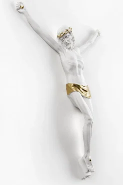 Crocifissi Da Parete-Selezionato da Mazzolaluce Crocifisso da parete 16x12 cristo senza croce bianco oro