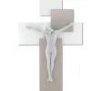 Crocifissi Da Parete-Bongelli Preziosi Crocifisso da parete 27x19 moderno tortora bianco