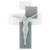 Crocifissi Da Parete-Bongelli Preziosi Crocifisso da parete 19x27 moderno grigio bianco
