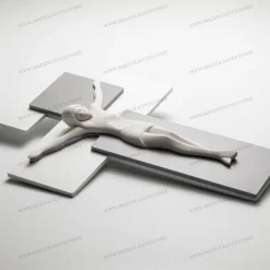 Crocifissi Da Parete-Bongelli Preziosi Crocifisso da parete 19x27 moderno grigio bianco