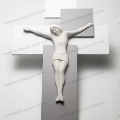 Crocifissi Da Parete-Bongelli Preziosi Crocifisso da parete 60x40 moderno grigio