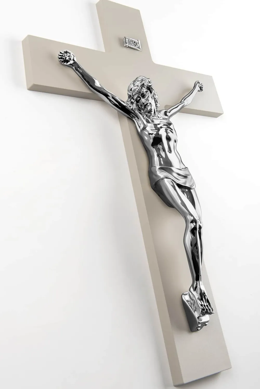 Crocifissi Da Parete-Selezionato da Mazzolaluce Crocifisso da parete 48x30 nocciola argento