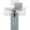 Crocifissi Da Parete-Bongelli Preziosi Crocifisso grigio argentato moderno 19x27 da parete