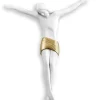 Crocifissi Da Parete-Selezionato da Mazzolaluce Crocifisso 25x22 cristo design moderno da parete bianco oro