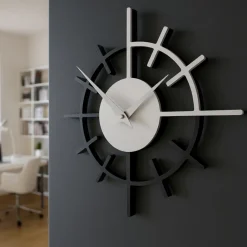 Orologi Da Parete Moderni-Selezionato da Mazzolaluce Crosshair orologio legno nero grigio da parete moderno