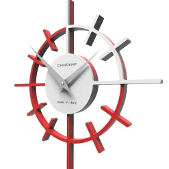 Orologi Da Parete Moderni-Selezionato da Mazzolaluce Crosshair orologio moderno da parete legno colore rosso fuoco