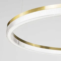 Lampadari Moderni-Ideal Lux Crown sp d60 lampadario particolare tondo led 30w 3000k ottone