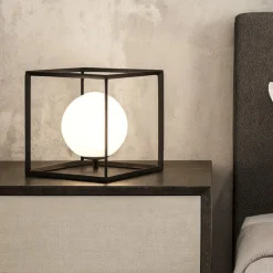 Abat Jour-Perenz Illuminazione Cube perenz abat jour per camera da letto nera sfera vetro