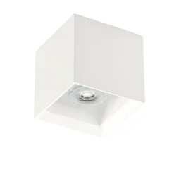 Faretti Da Soffitto-IsyLuce Cubo faretto quadrato da soffitto in gesso bianco