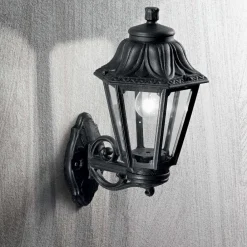 Applique Da Esterno-Ideal Lux Dafne ap1 big applique da esterno lanterna nera ip55