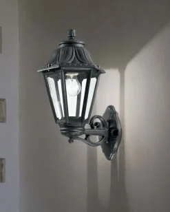Applique Da Esterno-Ideal Lux Dafne ap1 big applique da esterno lanterna nera ip55