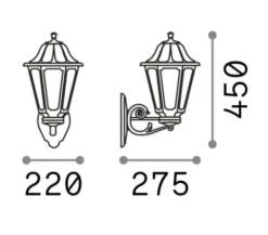 Applique Da Esterno-Ideal Lux Dafne ap1 big applique da esterno lanterna nera ip55