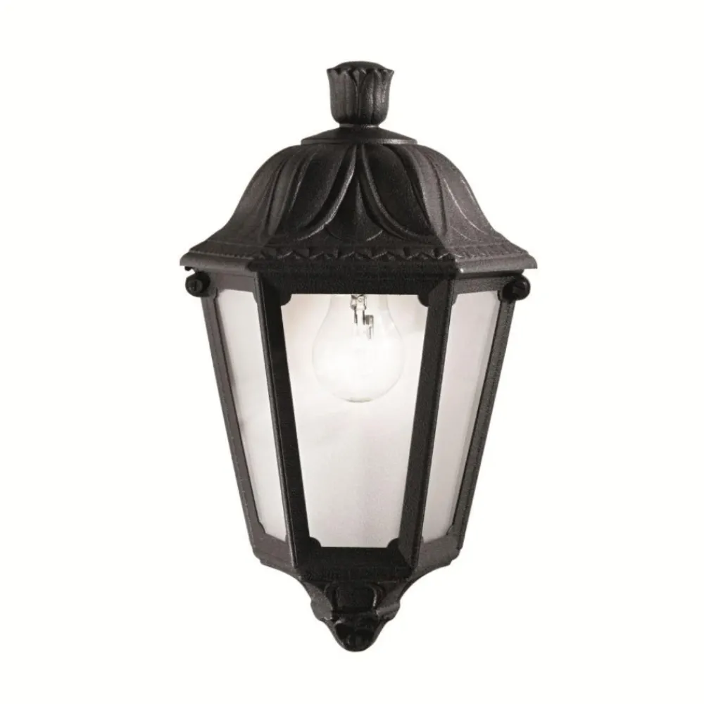 Applique Da Esterno-Ideal Lux Dafne ap1 small applique lanterna classica nera da esterno ip55 e27