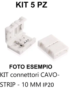 Strisce Led-Selezionato da Mazzolaluce Dai302 confezione 5 pz kit connettori cavo-strip - 10 mm ip20 per interno