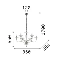 Lampadari Moderni-Ideal Lux Danieli sp6 lampadario di cristallo 6 bracci ambra