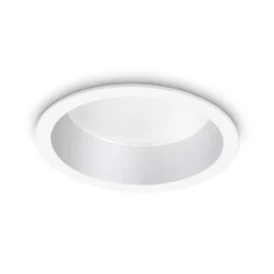 Faretti Da Incasso-Ideal Lux Deep fi faretto incasso per controsoffitto tondo bianco 10w 3000k 220v