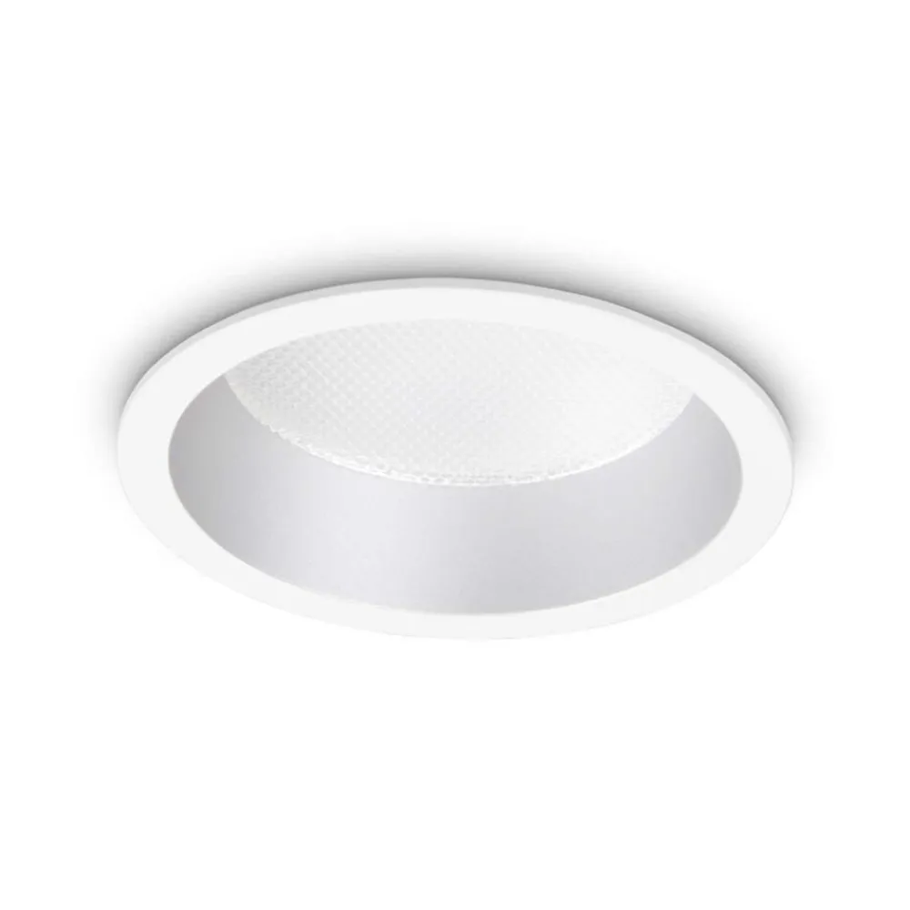 Faretti Da Incasso-Ideal Lux Deep fi faretto incasso per controsoffitto tondo bianco 10w 3000k 220v