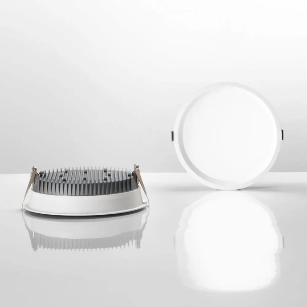 Faretti Da Incasso-Ideal Lux Deep fi faretto incasso per controsoffitto tondo bianco 10w 3000k 220v
