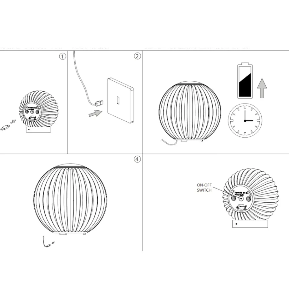 Abat Jour-Ideal Lux Diamond tl1 abat jour lampada da comodino senza fili ricaricabile