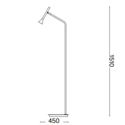 Lampade Da Terra-Ideal Lux Diesis pt lampada da terra nickel led 3000k orientabile