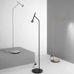 Lampade Da Terra-Ideal Lux Diesis pt lampada da terra moderna ottone led 3000k orientabile