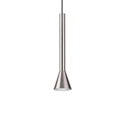 Lampade A Sospensione-Ideal Lux Diesis sp lampada comodino per camera da letto cono grigio nickel led 3000k
