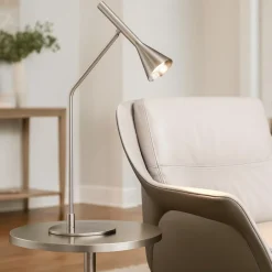 Lampade Da Tavolo-Ideal Lux Diesis tl lampada da tavolo led 3000k dimmer touch nickel
