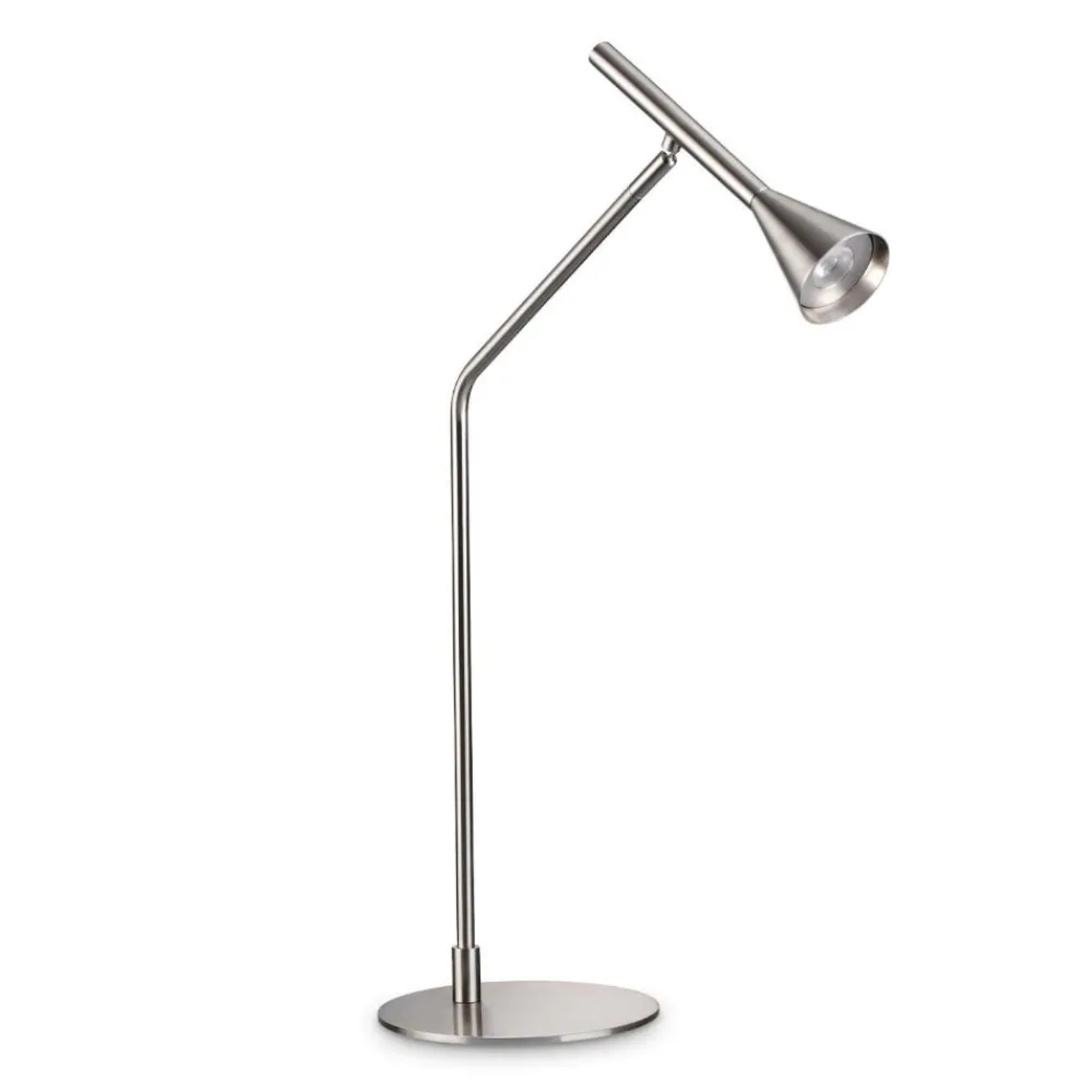 Lampade Da Tavolo-Ideal Lux Diesis tl lampada da tavolo led 3000k dimmer touch nickel