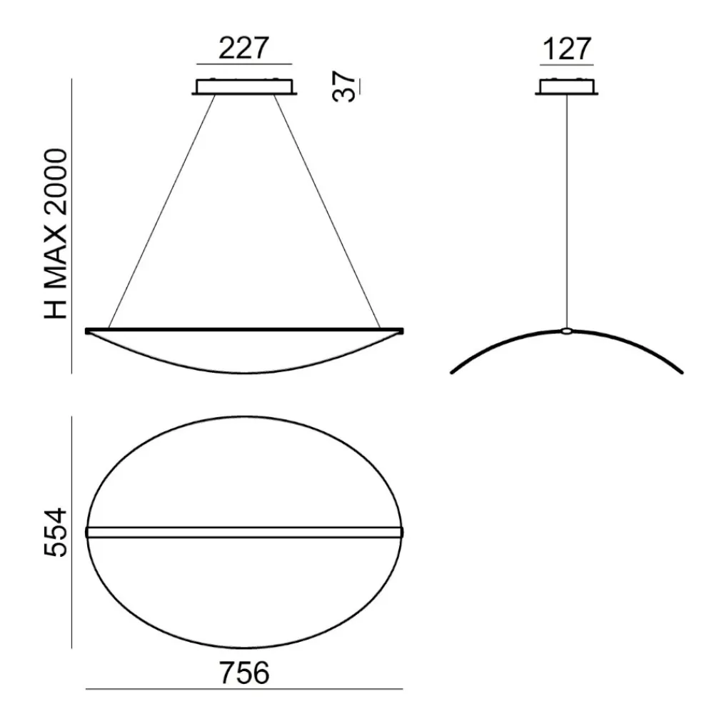 Lampadari Moderni-Stilnovo Diphy lampadario design moderno led 40w 3000k dimmerabile dali