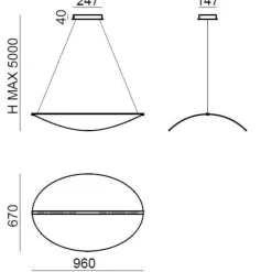 Lampadari Moderni-Stilnovo Diphy lampadario moderno led 54w dimmerabile dali 3000k