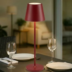 Lampade Da Tavolino Esterno-Perenz Illuminazione Diva h39 cm lampada da tavolino portatile rossa