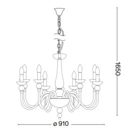 Lampadari Moderni-Ideal Lux Doge sp12 lampadario di cristallo