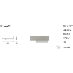 Applique Da Parete-Gea Luce Doha bianco applique led 15w 3000k design moderno