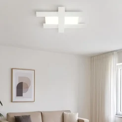 Plafoniere Moderne-Gea Luce Doha plafoniera camera da letto led 40w 3000k bianca moderna