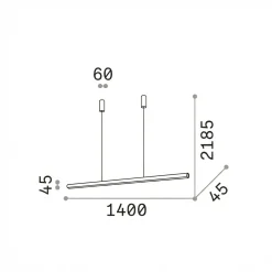 Lampadari Moderni-Ideal Lux Dorica lampadario moderno blu led 3000k dimmerabile