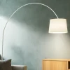 Lampade Da Terra-Ideal Lux Dorsale mpt1 lampada ad arco moderna bianca stelo squadrato